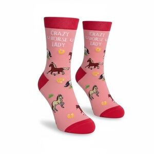HAPPYPOP Pink Horse Print Socks for Women NWT